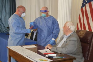 Justice will send more Guard to orange counties to beef up testing; Mon trending better but bars staying closed for now